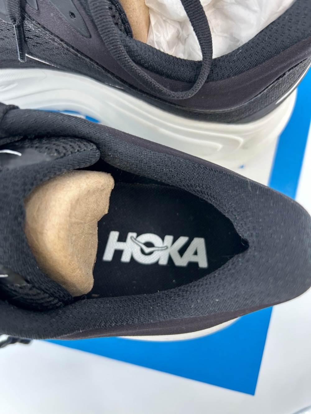 Hoka Bondi 9 Shoes Size 8.5 WIDE WIDTH Black White Running Sneakers Cushioned - Picture 7 of 13
